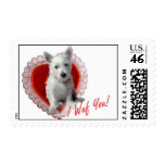 Westie I Wuf You Valentine Stamp