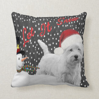 westie christmas pillow