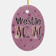 Westie MOM Christmas Tree Ornaments