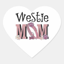 Westie MOM Heart Stickers