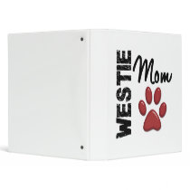 Westie Mom Paw Print 2 Binder