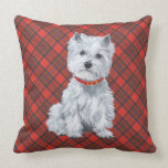 Westie on Tartan PILLOW