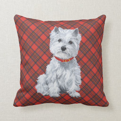 westie christmas pillow