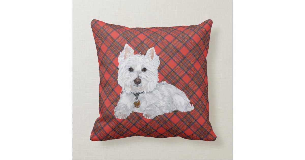 westie christmas pillow