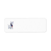 Westie Patriotic Return Address Label