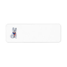 Westie Patriotic Return Address Label