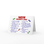 WESTIE Property Laws 2 Greeting Card