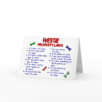 WESTIE Property Laws 2 Greeting Card