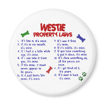 WESTIE Property Laws 2 Fridge Magnets