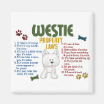 Westie Property Laws 4 Refrigerator Magnets