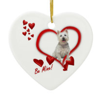 Westie Puppy Be Mine Valentine's Day Ornament