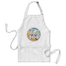 Westie Sailor Twins at the Beach Apron