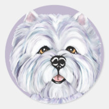 Westie se sienta etiquetas  