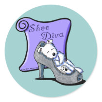 Westie SHOE DIVA stickers