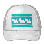 Westie Silhouette on Turquoise Hats