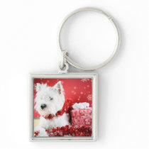 Westie Snowflake Holiday Design Key Chains