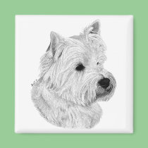 Westie Terrier Magnet magnets