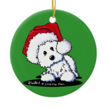 Westie Terrier Santa Round Ornament ornaments