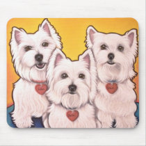 Westie trio mousepads by wilddogs Westie trio mousepads
