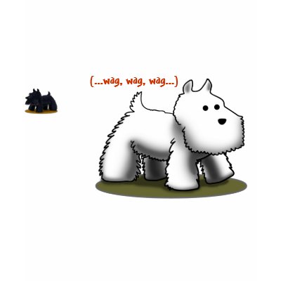 Westie (...wag, wag, wag...) T-shirt by AnAdGuy
