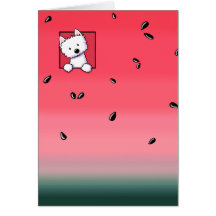 Westie Watermelon Card