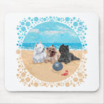 Westie with Cairn Terriers at the Beach Mousepads