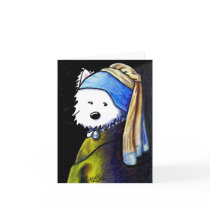 Westie with Pearl Earring cards