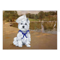 Westie with Sailboats Greeting Card