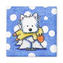 Westie With Toy Duck Magnet