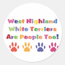 Westies/al oeste blanco de la montaña es gente tam pegatinas  