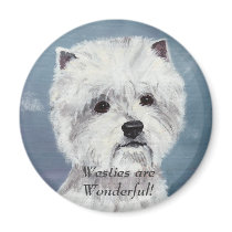 Westies are Wonderful! - Customized Fridge Magnet