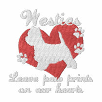 Westies Leave Paw Prints embroidered shirts by MenagerieMayhem Westies Leave Paw Prints embroidered shirts