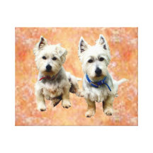 Westies Wall Canvas.. Gallery Wrapped Canvas