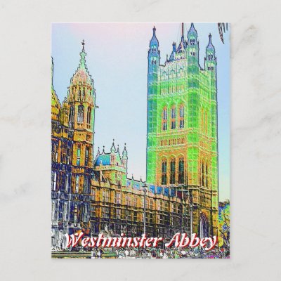 Westminister Abbey London UK postcard
