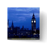 Westminster from the south bank of the Thames, Lon Pinback Buttons