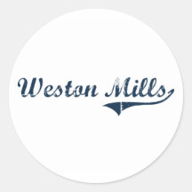 Weston Mills New York Classic Design Round Stickers