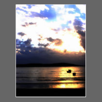 Weston Sunset Digital Watercolour postcards