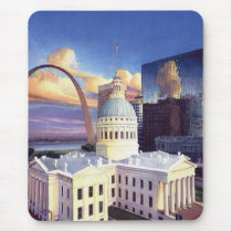 "Westward Expansion" St. Louis Court Watercolor mousepads