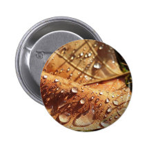 Wet Autumn Leaf - Button