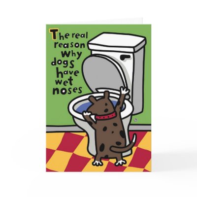 wet doggie nose greeting card by ocepek