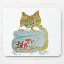 Wet Paws - Kitten get Away from the Goldfish! Mousepads