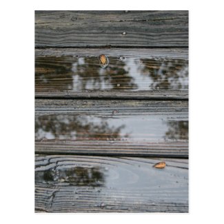 Wet Wood with puddles background image Postcards