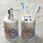 Wetlands Silhouetted Bird Soap Dispenser And Toothbrush Holder
