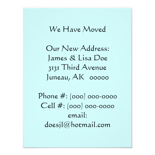 We've I've Moved Announcement Alaska Canada Idaho