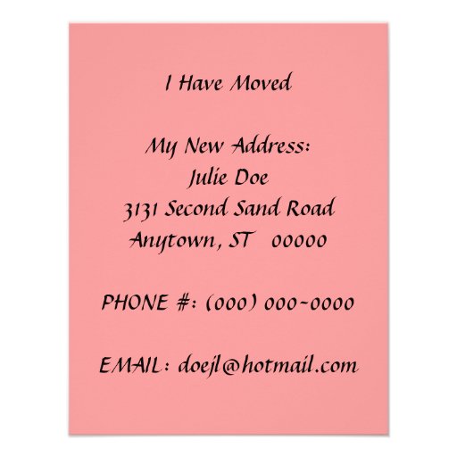 We've I've Moved Announcement Flamingos Pool-side