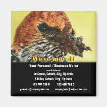 We've moved announcement refrigerator magnet