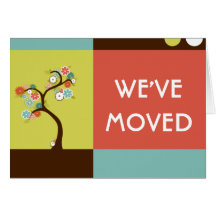 we've moved announcement : retro tree cards