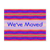 We've Moved bright pink blue Post Cards