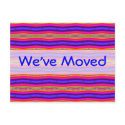 We've Moved bright pink blue postcards by DonnaGraysonAbstract We've Moved bright pink blue postcards