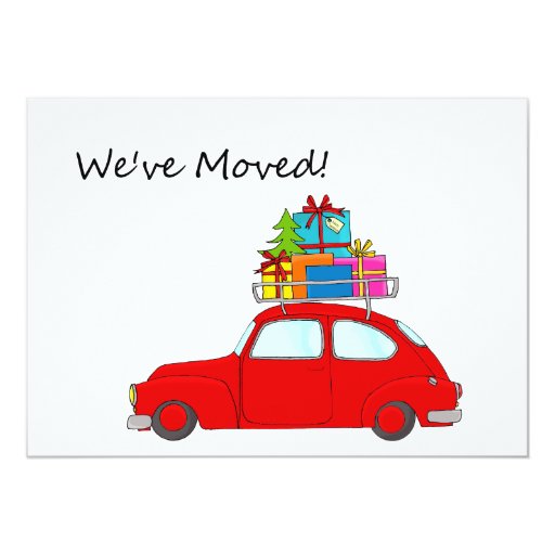 we 39 ve moved car and tree christmas card zazzle weve moved christmas card